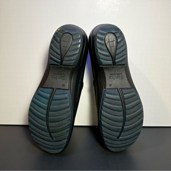 Womens SANITA Black Leather Slip On Clogs / Size 10.5-11 - EU 41 - Picture 8 of 9